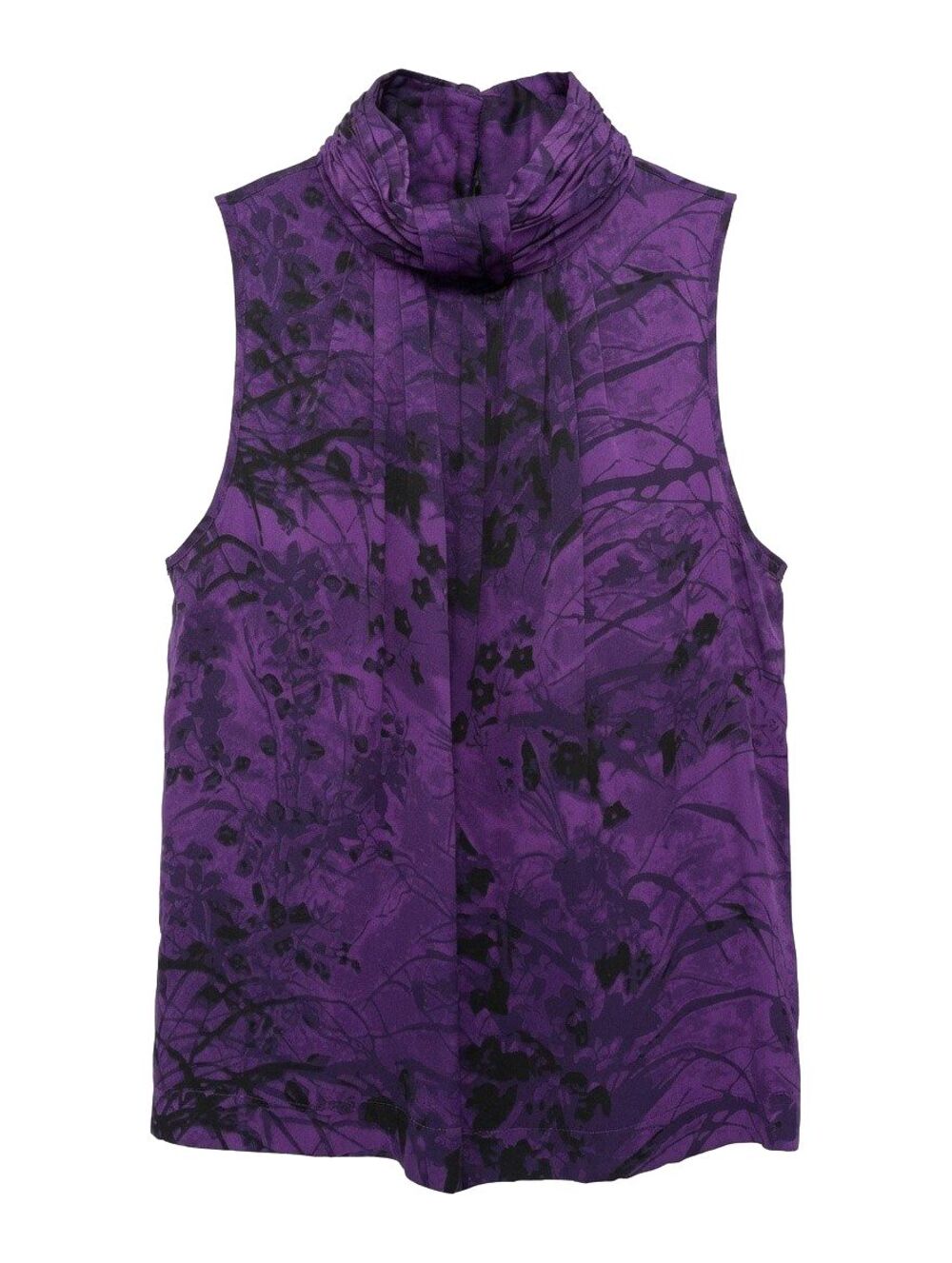 Kenar Purple 100% Silk Blouse Sleeveless Top Tank Womens XL Victorian Romantic